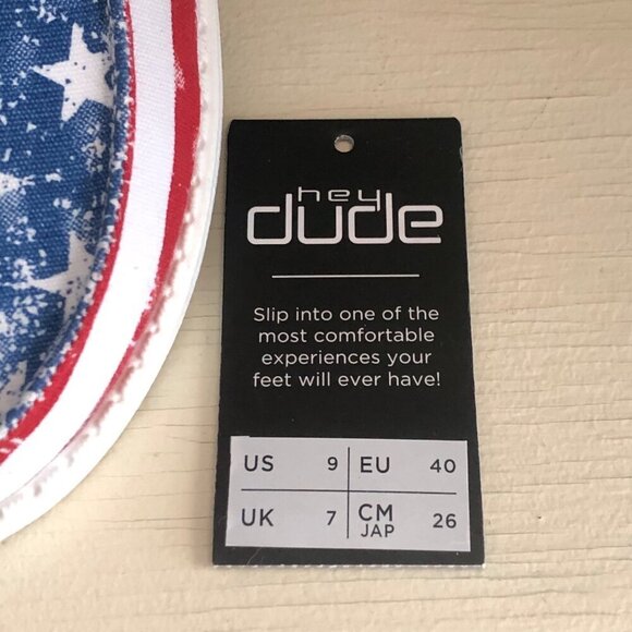 NWB Women's Hey Dude Shoe Size 9 Wendy Patriotic Red White Blue - Picture 5 of 10